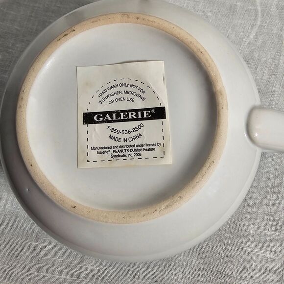 Galerie Peanuts Charlie Brown Lg Christmas Soup Mug Bowl 2005 Snoopy Lucy Gang - Picture 5 of 6